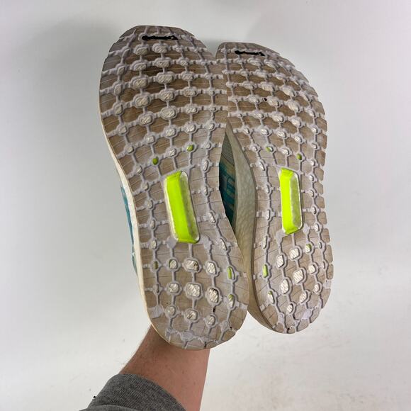 Adidas ultraboost 20 mens 10.5 blue shimmer white signal cyan athletic sneakers - Picture 8 of 11